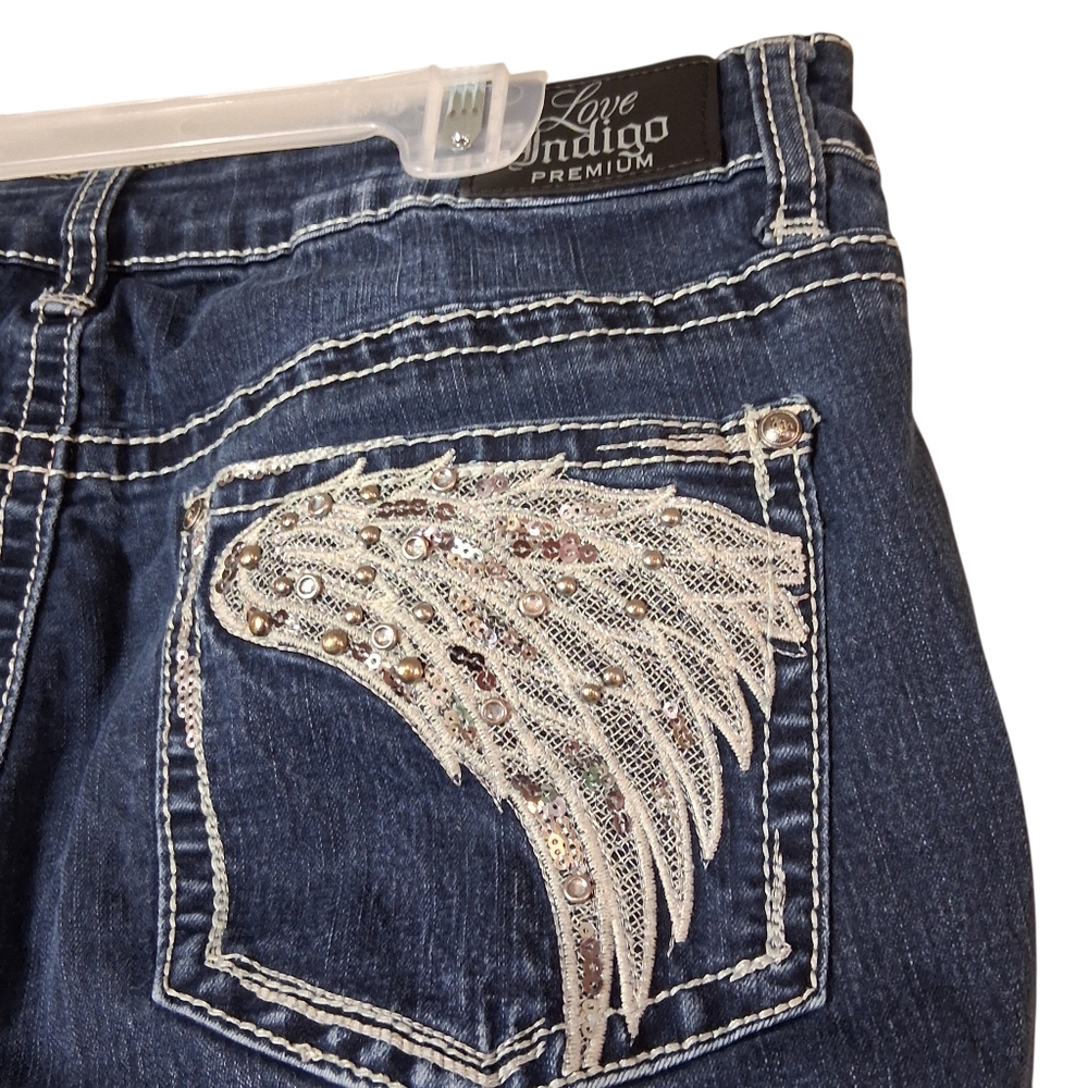 Love Indigo Premium | Embellished Pocket Jeans | Angel Wings | Size 10 - Picture 5 of 7